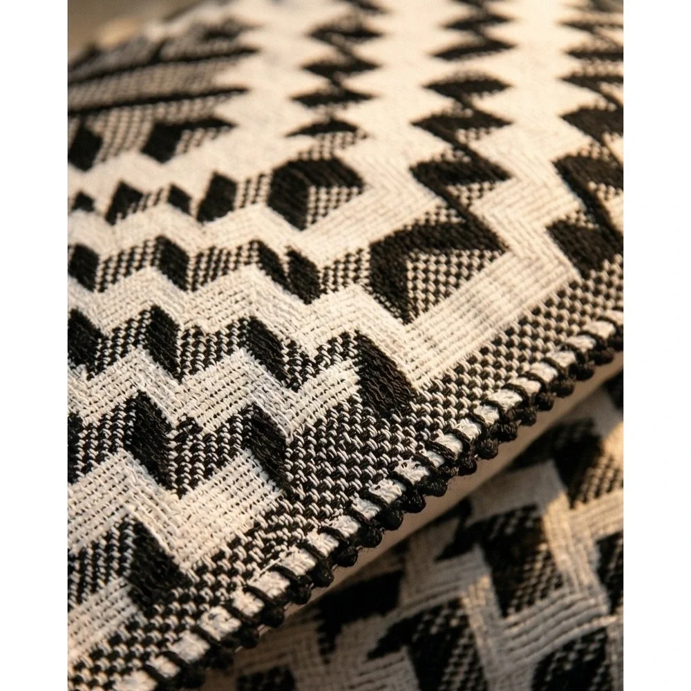 Ignite Lot of 2 Optical‎ Illusion Throw Pillow Covers Black White 16x24 NEW